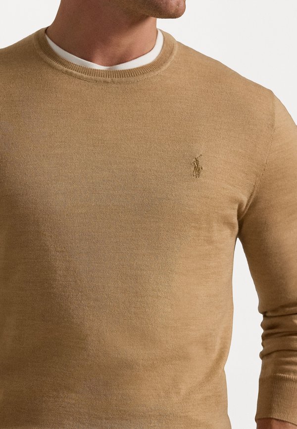 SLIM FIT WASHABLE WOOL CREWNECK JUMPER  - Jumper - camel melange2