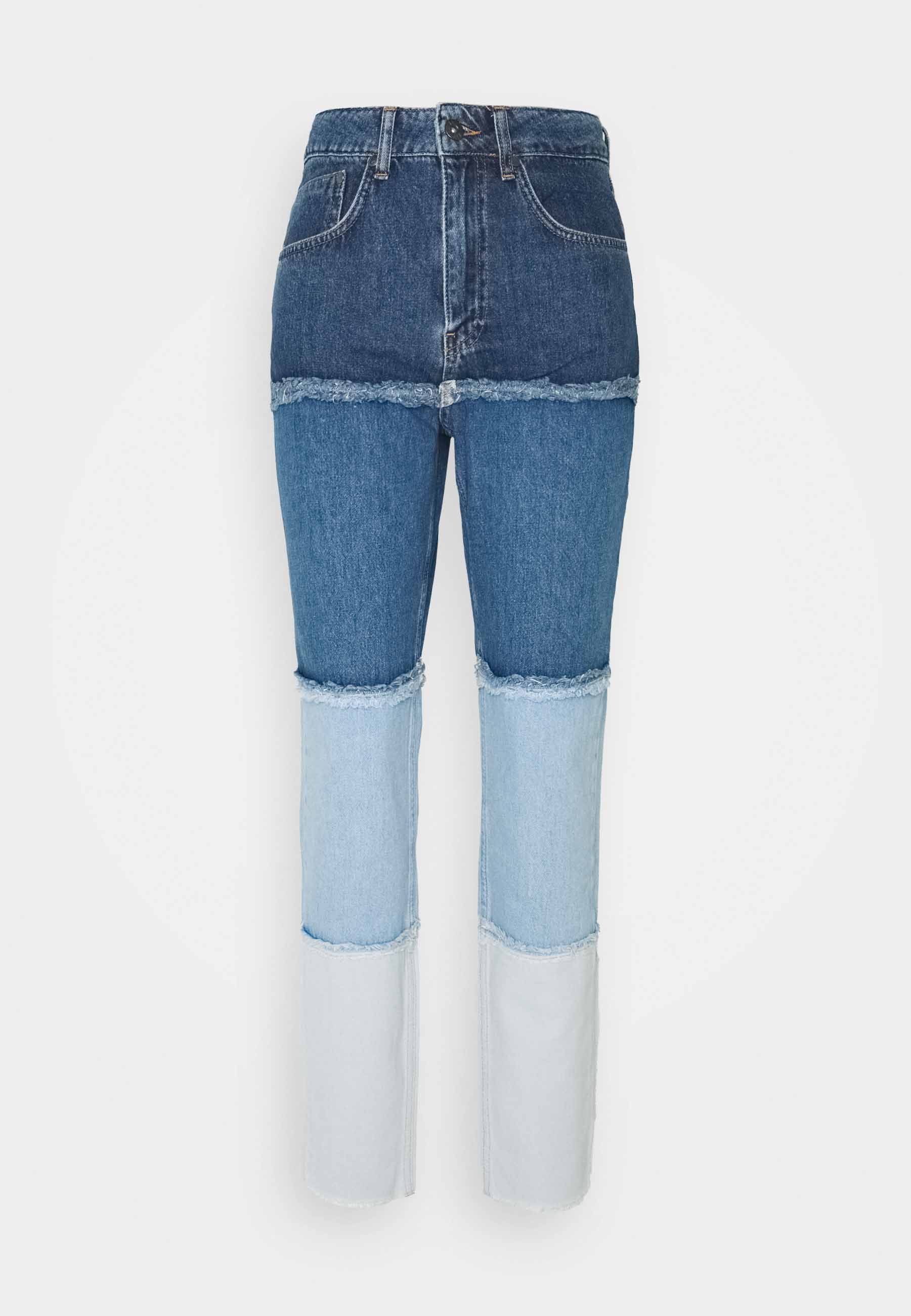 The Ragged Priest Ombre Mom Jeans Straight Leg Indigo Mid Light Blue Stonewash Lila Zalando At