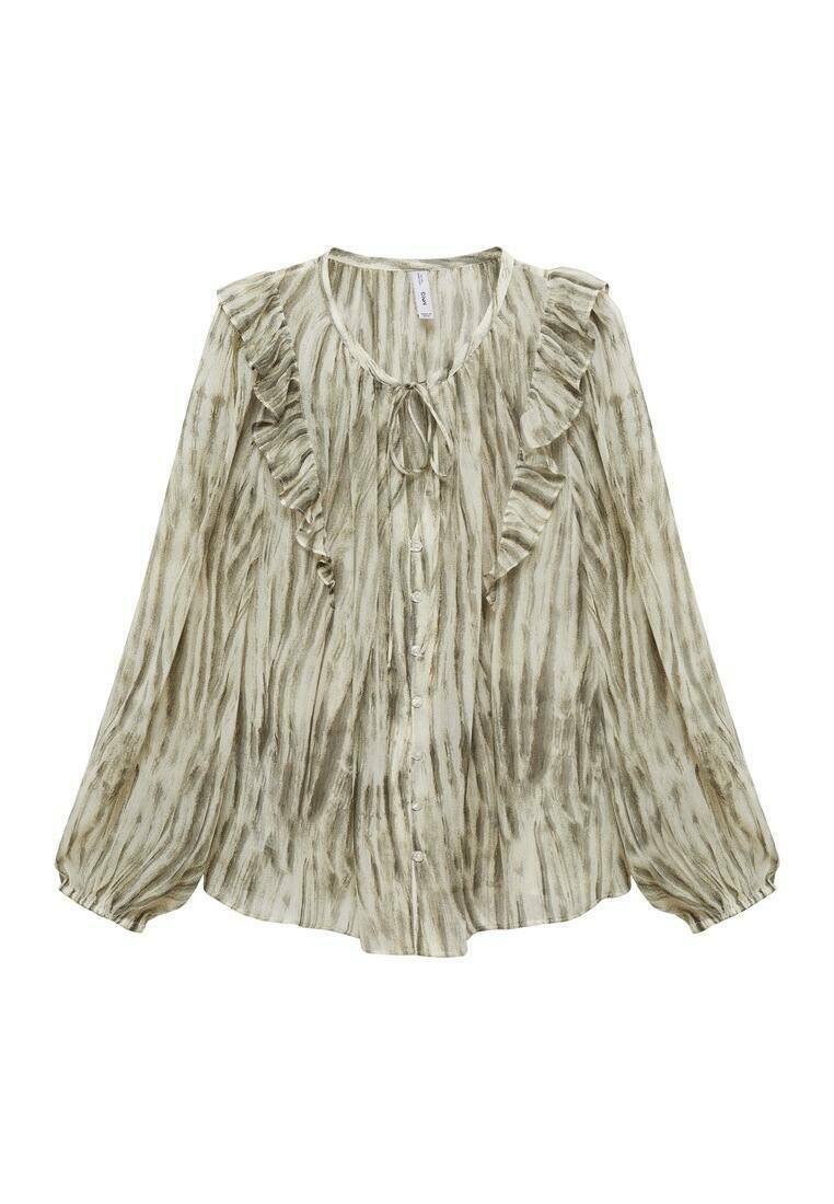 Mango Overhemdblouse groen Mango Overhemdblouse groen
