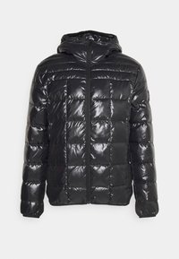 Calvin Klein SHINE QUILT JACKET HOOD - Casaco de penas - black