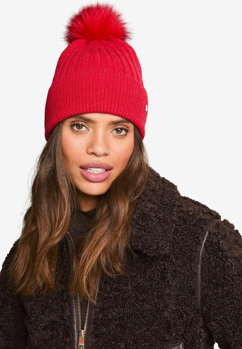 Lipsy POM REGULAR FIT - Kootud müts - red