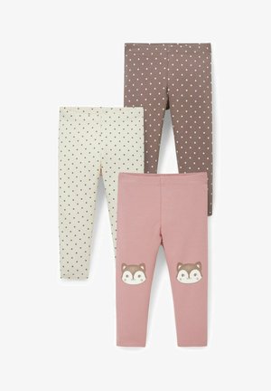 3 PACK - Legging - brown/pink/beige