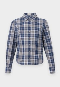 JDYANNA FITTED CHECK SHIRT - Blusa com botões - navy peony/cloud dancer/grey