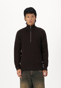 Selected Homme SLHRYAN STRUCTURE - Stickad tröja - chocolate torte