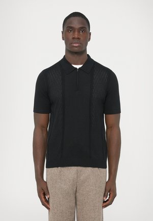 REMY STRUCTURE ZIP  - Polo marškinėliai - black