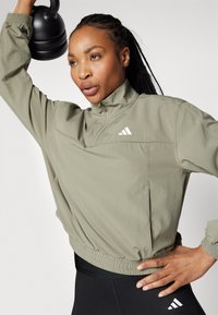 adidas Performance AEROREADY TRAIN ESSENTIALS QUARTER ZIP - Verryttelytakki - silver pebble