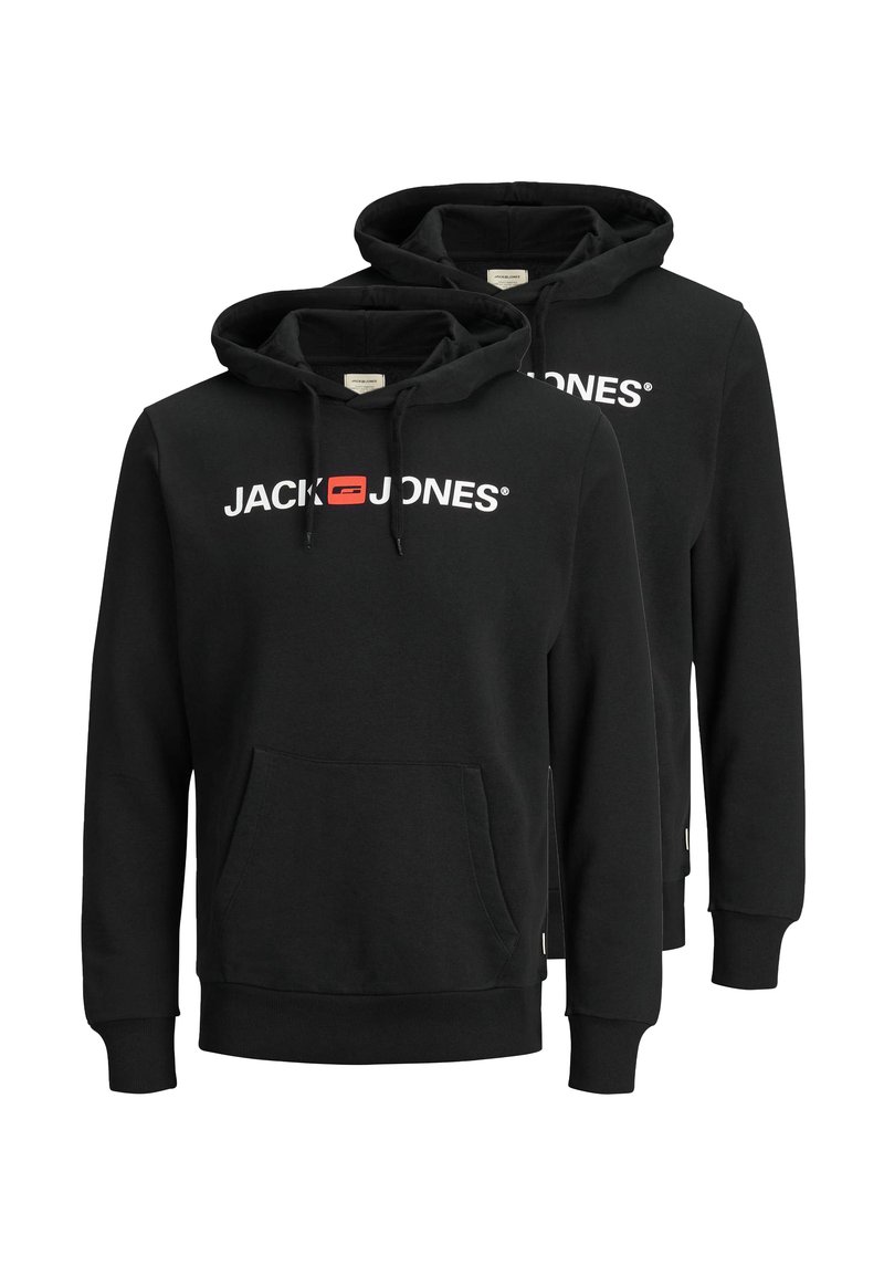 Jack Jones 2ER PACK CORP Hoodie schwarz/black Zalando