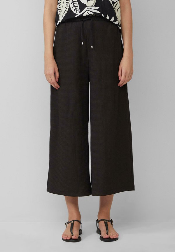 STRUKTURIERTE MIT ELASTIKBUND - Stoffhose - schwarz