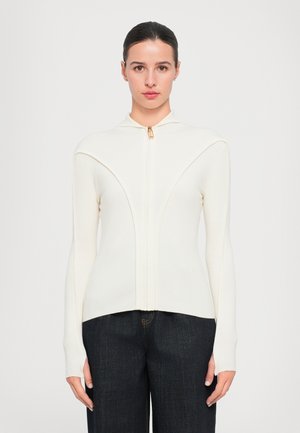 PIPING DETAIL HOODED - Sudadera con cremallera - ivory