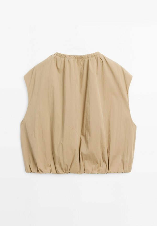 WITH RUFFLE DETAIL - Waistcoat - beige3