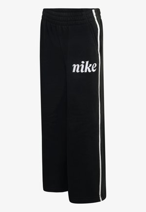 Pantaloni della tuta neri con logo ricamato bianco e dettagli con strisce laterali. Realizzati in tessuto morbido con vita elastica.