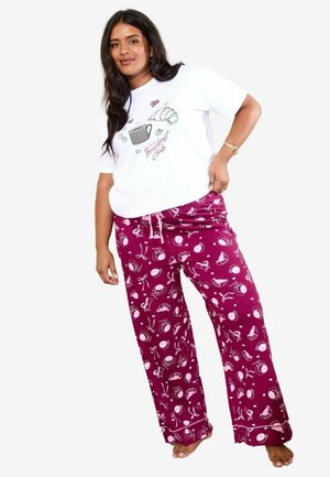 PLUS SIZE FIT - BREAKFAST CLUB SET   - Set lenjerie de noapte - burgundy red
