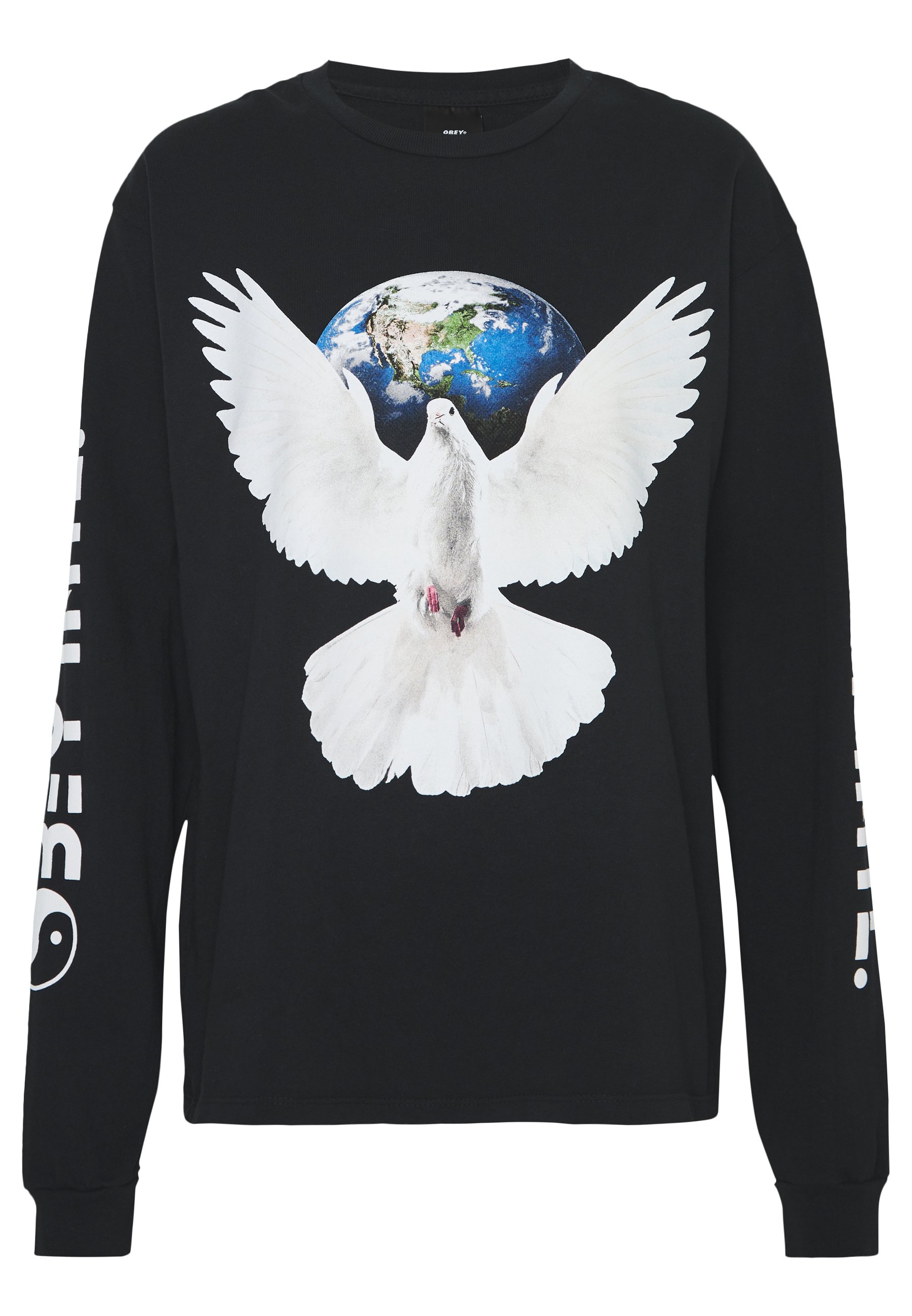 Obey Clothing WORLDWIDE PEACE Longsleeve off blackZwart Obey Clothing WORLDWIDE PEACE Longsleeve off blackZwart