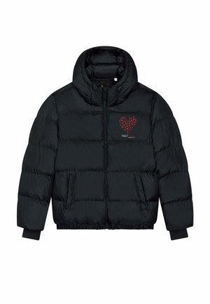 SWEETHEART EMBROIDERY UNISEX PUFFER - Winterjas - black