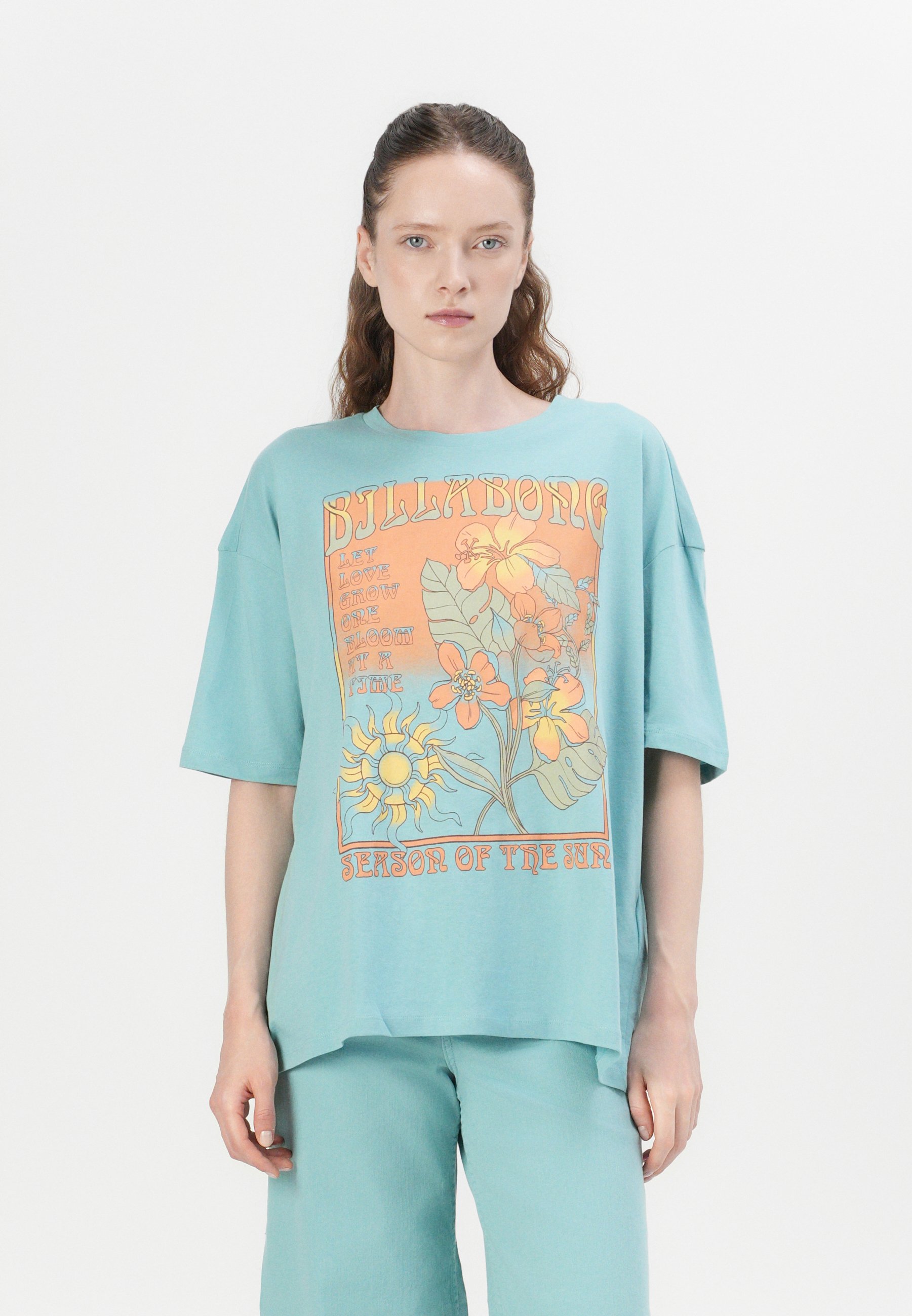 Billabong DAYLIGHT BLOOMS TEE - Print T-shirt - misty blue/blue - Zalando.co.uk