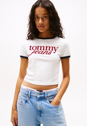 SLIM SCRIPT TEE - Camiseta estampada - ecru