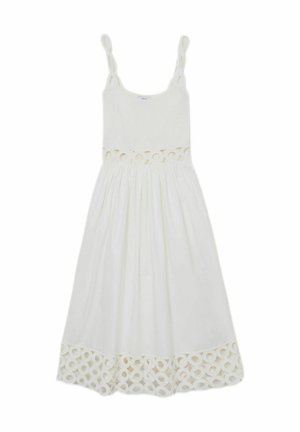 Reiss, REGULAR FIT - RITA RIB-KNIT WOVEN MIX CUT-OUT MIDI DRESS . - Rochie de zi - ivory