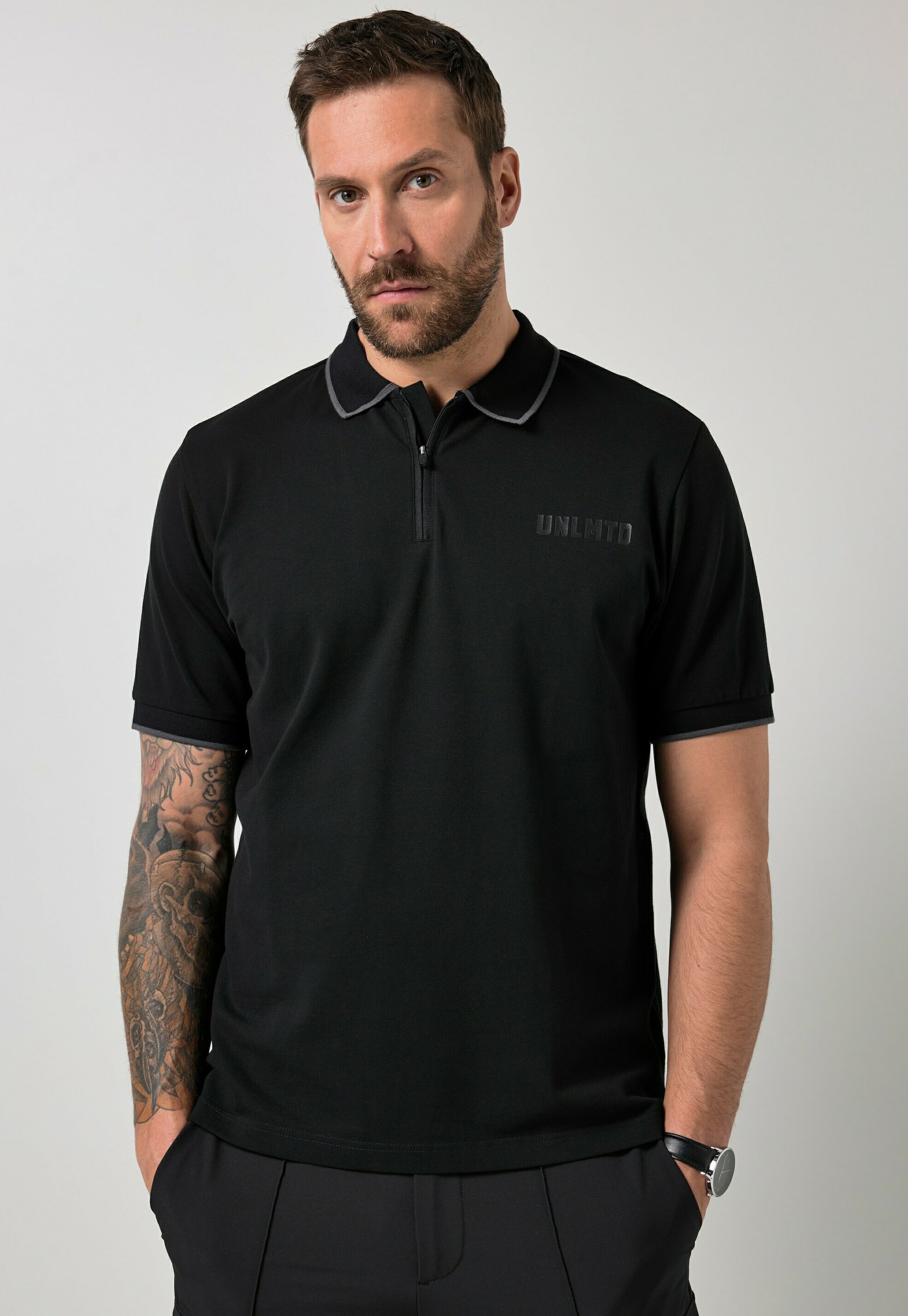 JP1880 FLEXNAMIC GOLF SHORT SLEEVE ZIP UP TO 7 XL - Poloshirt