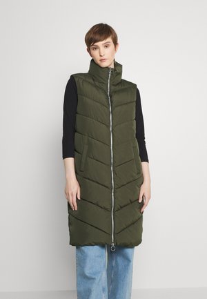 FINNO LONG PADDED - Waistcoat - forest night