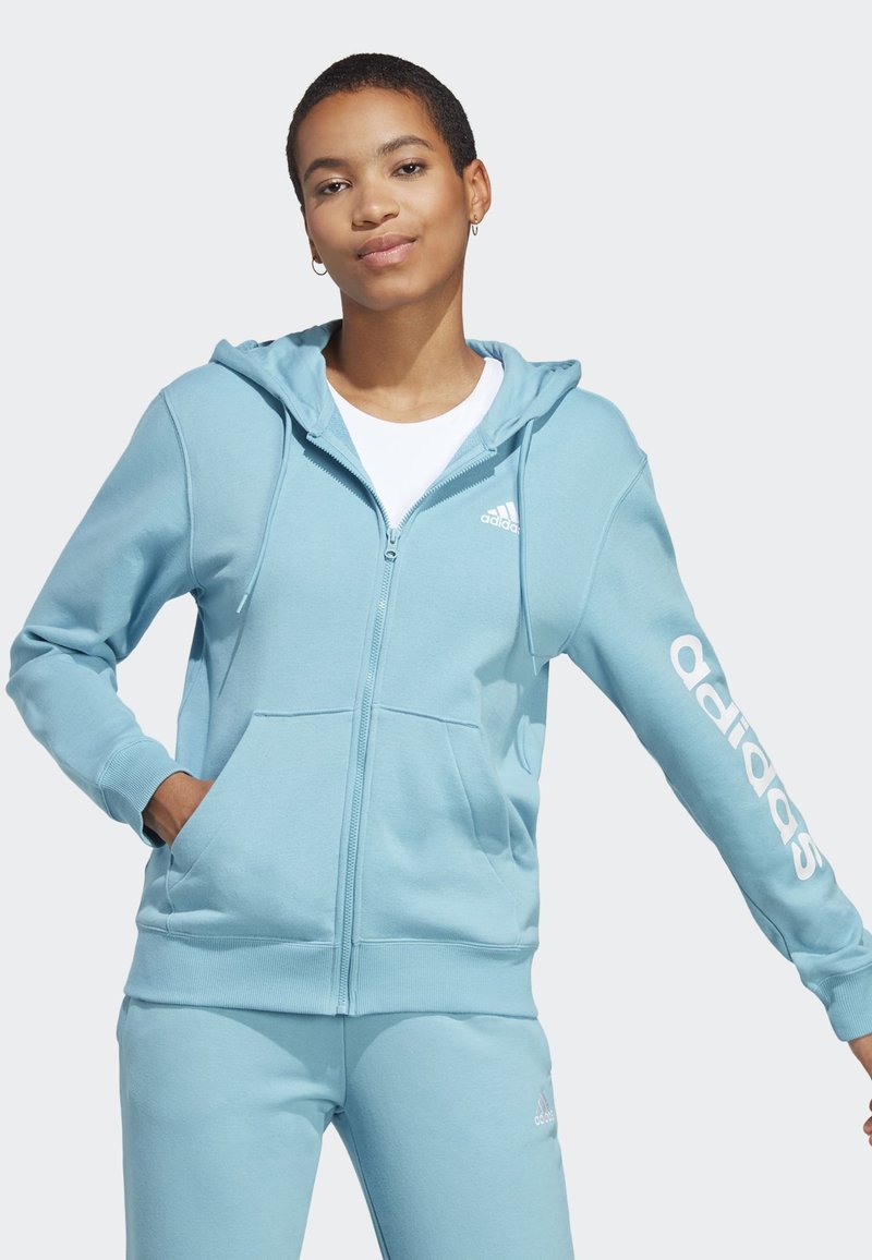 adidas Sportswear ESSENTIALS LINEAR FULL ZIP HOODIE Sweater met rits