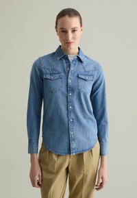 PIOMBO WESTERN - Camicia - light wash
