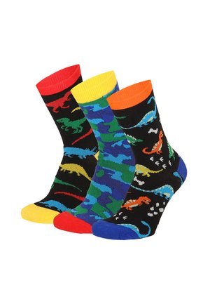 Yuhu, KINDER DINOSAURIER SOCKEN - 3ER PACK - Socken - schwarz