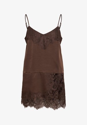 VILA, VILEA STRAP LACE TUNIC - Tunika - coffee bean