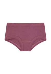 Katoenen slip in mauve, met een gladde textuur, elastische tailleband en stiksel details. Eenvoudig ontwerp zonder zichtbare patronen of accenten.
