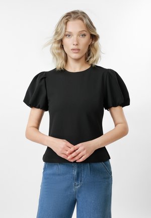 Anna Field PUFF SHORT SLEEVE TOP - Μπλούζα - black