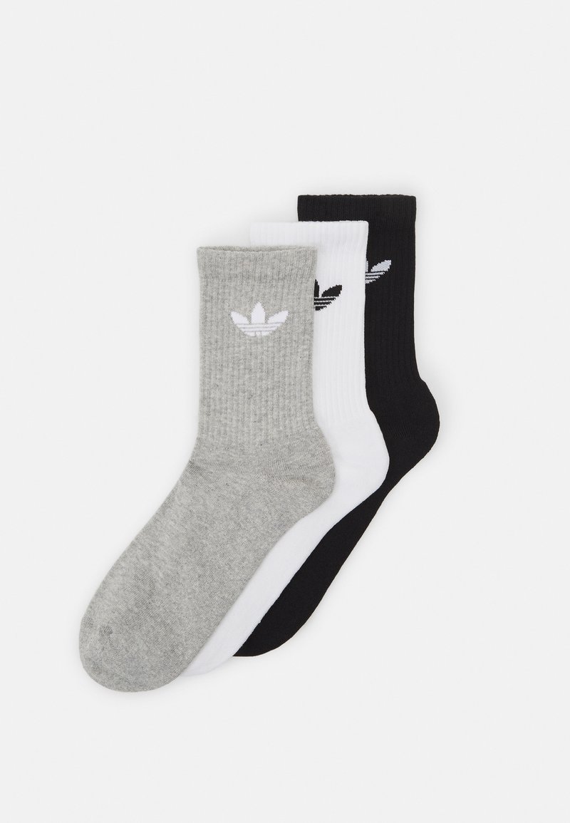 adidas Originals - UNISEX 3 PACK - Zeķes - white/medium grey heather/black, Palielināt
