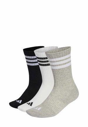 STRIPES CUSHIONED CREW 3 PAIR PACK - Sportovní ponožky - medium grey/heather/white/black