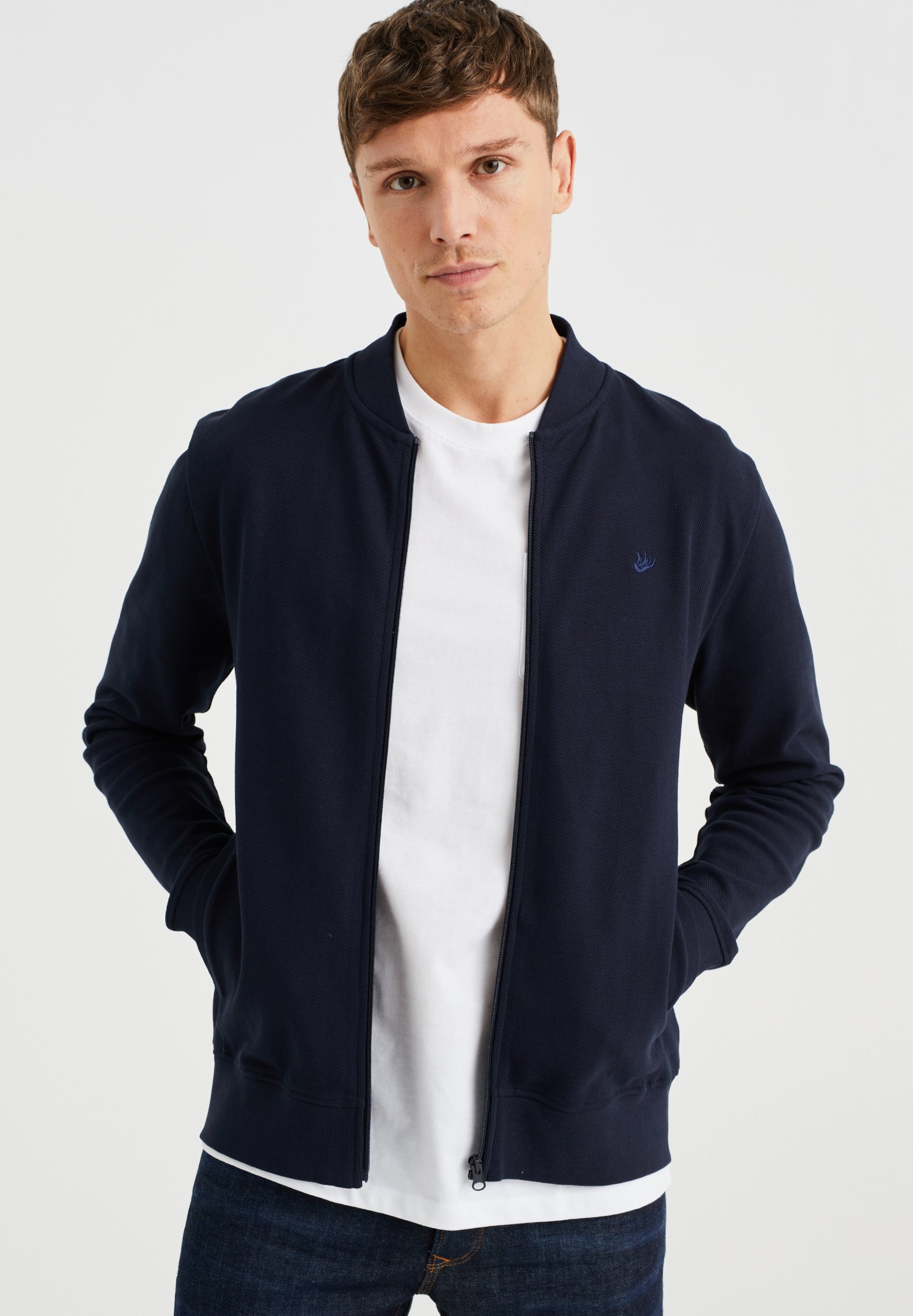 WE Fashion Sweater met rits - blue/donkerblauw - Zalando.nl