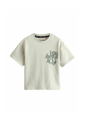 Print T-shirt - grey flocked