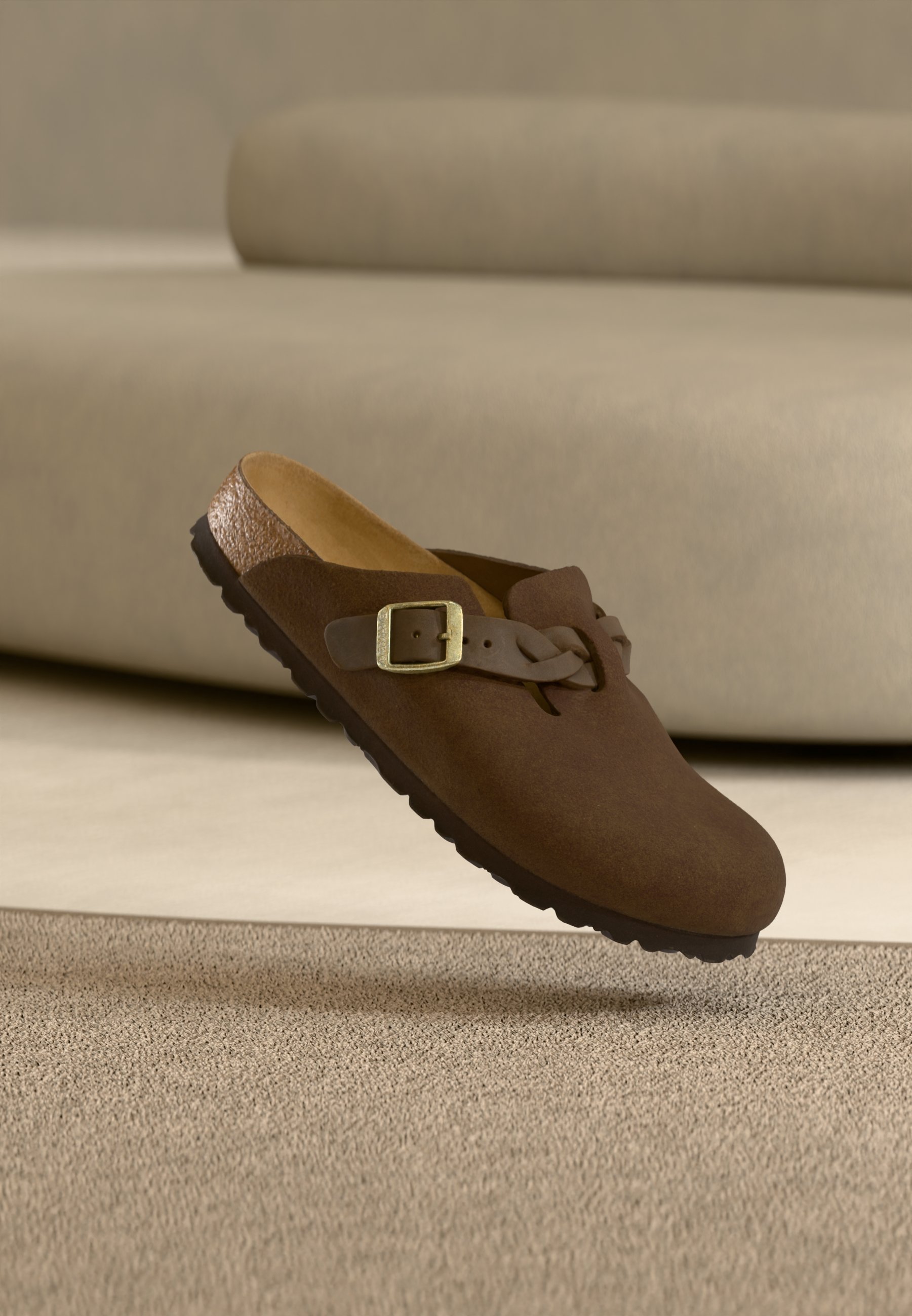 Birkenstock BOSTON BRAIDED LEOI/LEVE CARAFES NARROW - Chinelos