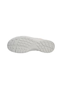 Semelle de chaussure légère et flexible avec une surface en caoutchouc blanc texturé présentant un motif en nid d'abeille pour une traction et une stabilité accrues.
