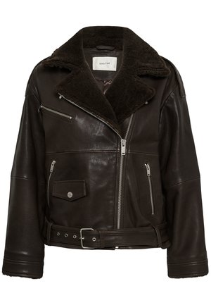 Gestuz, ROJA JACKET - Δερμάτινο μπουφάν - dark brown