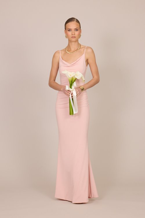 chinese dress ladies Amora Rose Halterneck Maxi Dress Hot Pink Selfie Leslie