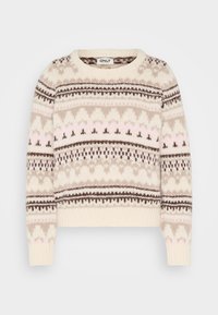 ONLMONTANA LIFE O NECK  - Trui - whitecap gray/chocolate torte/silver mik/fary tale