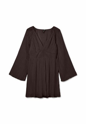 Vero Moda, VMDORA LS SHORT PLISSE DRESS WVN EXP - Robe de jour - chocolate torte
