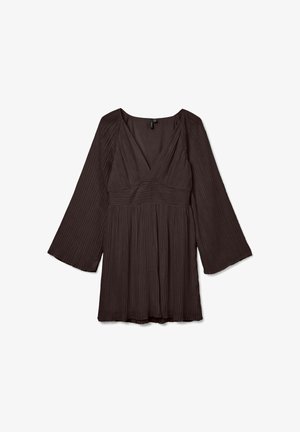 Vero Moda, VMDORA LS SHORT PLISSE DRESS WVN EXP - Robe de jour - chocolate torte