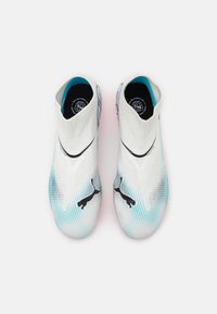 Puma FUTURE 7 MATCH LACELESS FG/AG - Scarpe da calcio per erba sintetica - white/black/poison pink