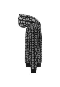 Felpa con cappuccio in tessuto nero e grigio; presenta un motivo geometrico, polsini e orlo a costine. Tessuto morbido con una vestibilità rilassata.