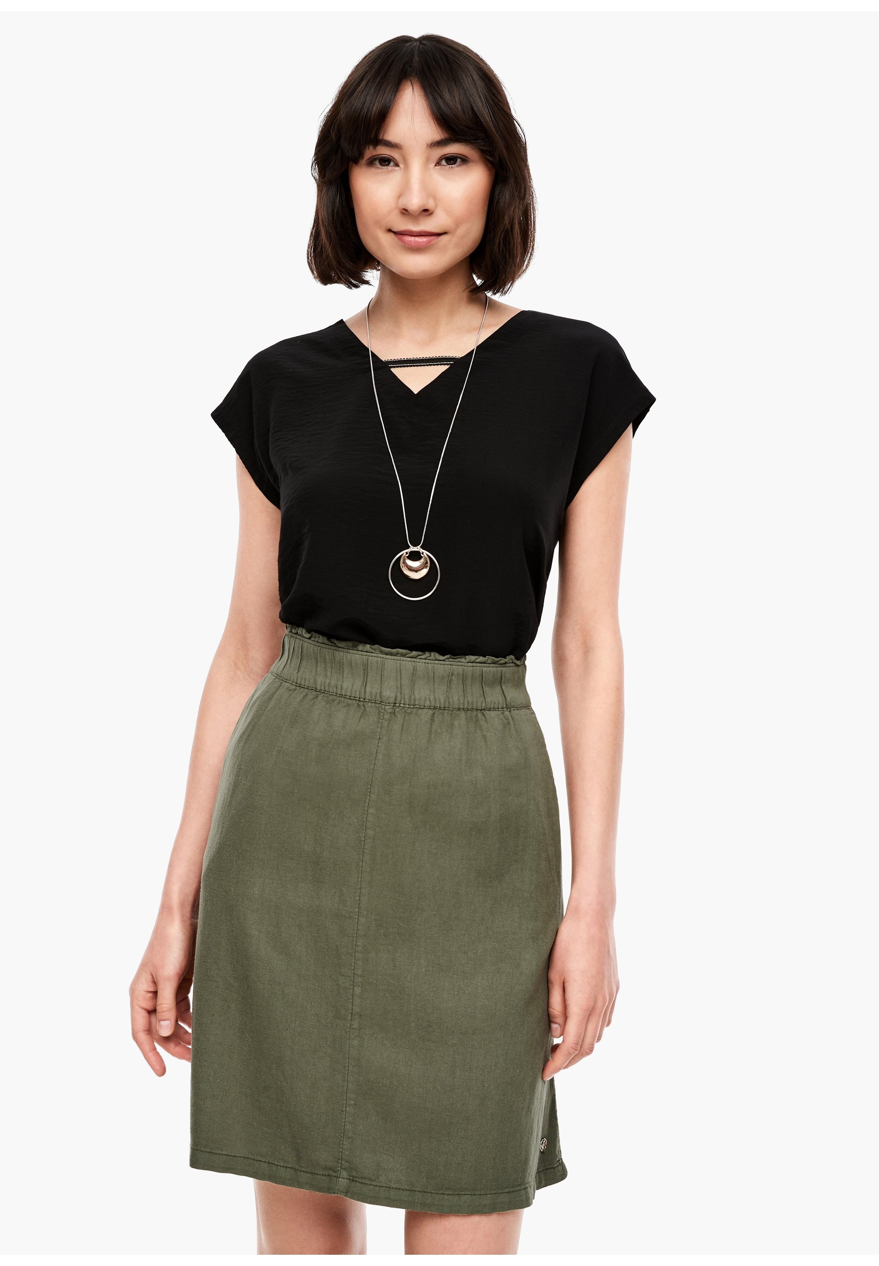 s.Oliver KURZ - A-Linien-Rock - khaki/dunkelgrün - Zalando.de