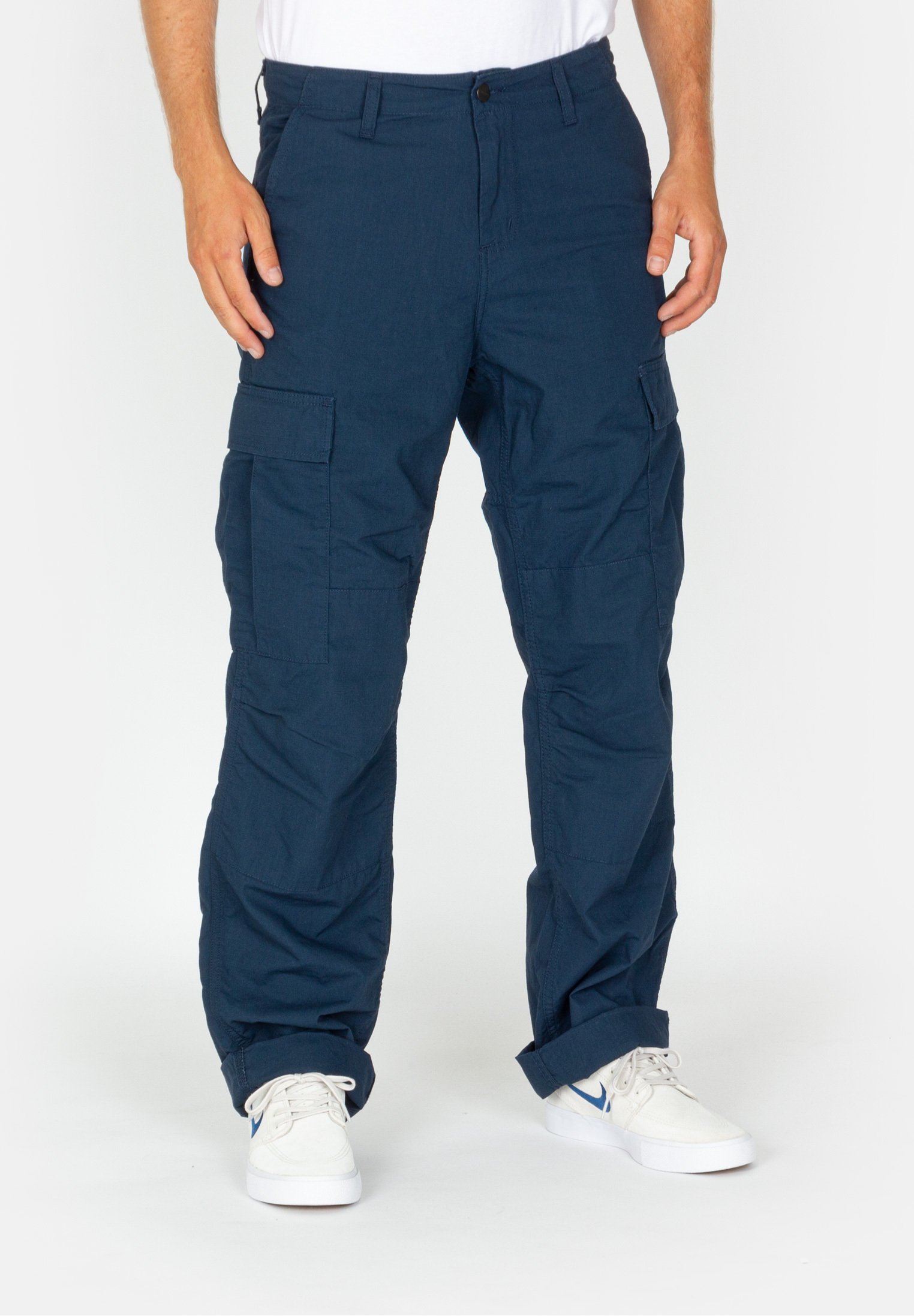 Carhartt WIP PANT - Cargo trousers - admiral rinsed/blue - Zalando.de