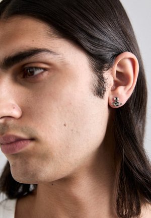 TAMIA SINGLE STUD UNISEX - Single earring - silver-coloured/black