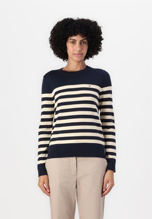 Stickad tröja - dark night navy/ calico