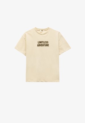 Koton SHORT SLEEVE - T-shirt print - beige
