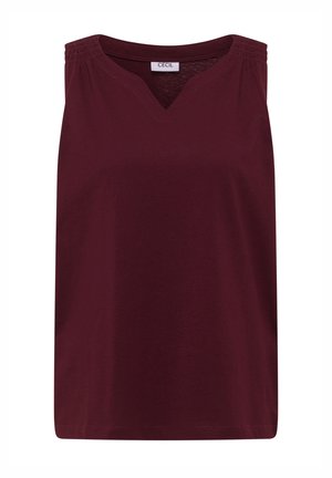 Cecil TOP MIT SPLIT NECK IN UNIFARBE - Débardeur - sweet grape red