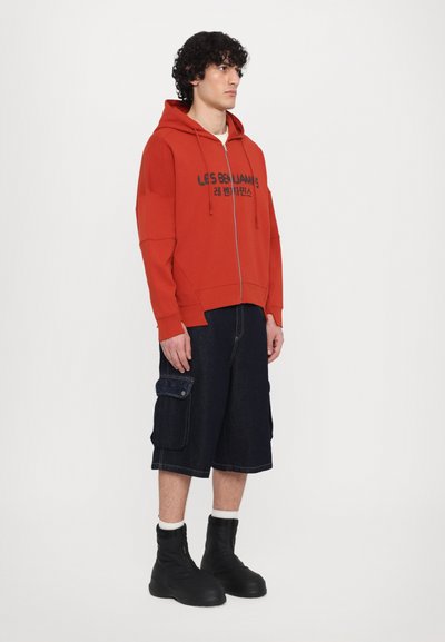 Les Benjamins RELAXED ZIP HOODIE  - Zip-up sweatshirt - burnt crimson
