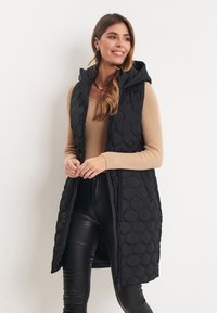 Threadbare LANGE CRUSH QUILTED - Waistcoat - schwarz